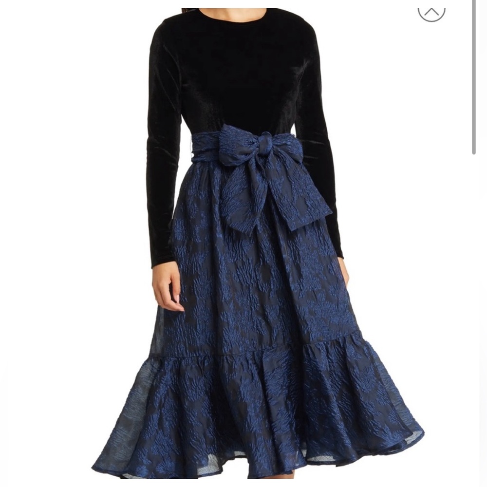 Rachel Parcell Tie Waist Tiered Long Sleeve Mide Dress Size 4